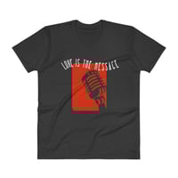Image 2 of  Men's Love is the Message Vneck Tee - available in black, white, & dark grey