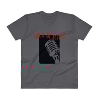 Image 4 of  Men's Love is the Message Vneck Tee - available in black, white, & dark grey