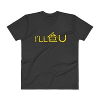 Image 1 of Men's I'll House U Vneck Tee - available  in black, dark grey, green, & white