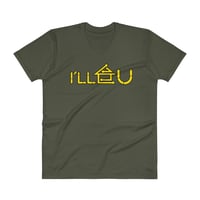 Image 2 of Men's I'll House U Vneck Tee - available  in black, dark grey, green, & white