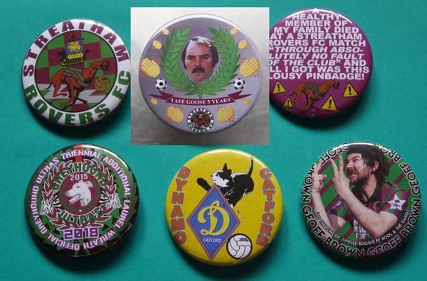 Image of Xtermin8 Rat Poison Football League 5.8cm pin badges
