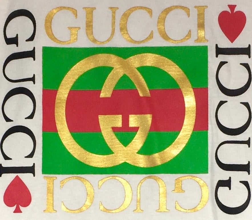 Image of Vintage Double G Box Logo T-Shirt Sz Large