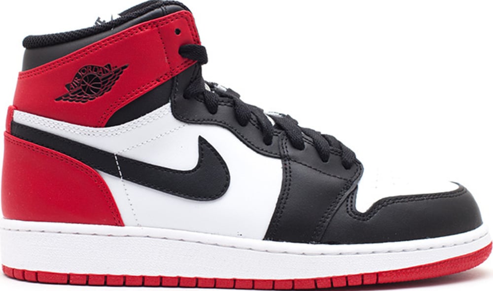 Image of Nike Retro Air Jordan 1 "Black Toe" Sz 6.5Y