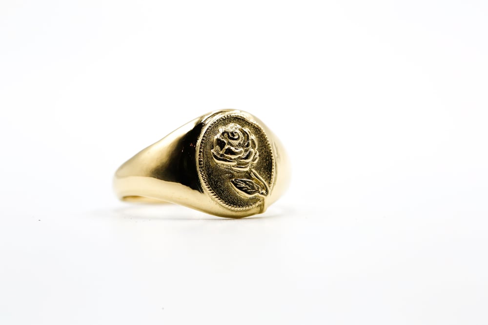 Image of 14k Gold Rose Signet 