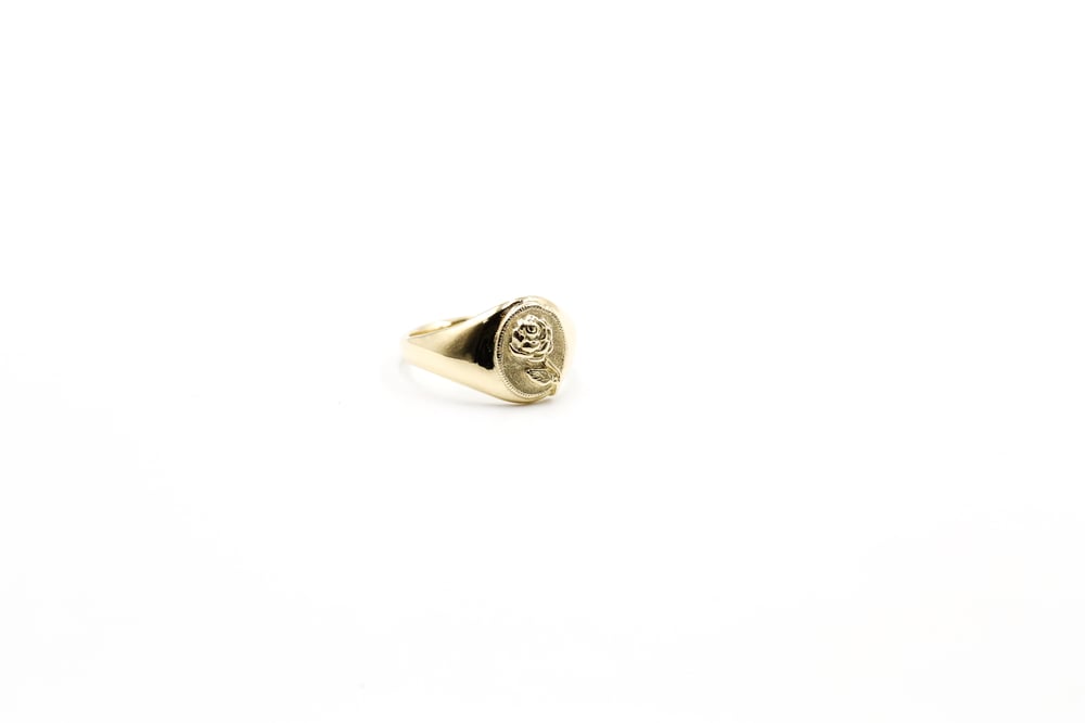 Image of 14k Gold Rose Signet 