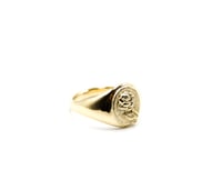 Image 2 of 14k Gold Rose Signet 