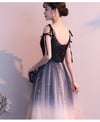 Lovely Tulle Gradient Straps Long Party Dress, A-line Bridesmaid Dress