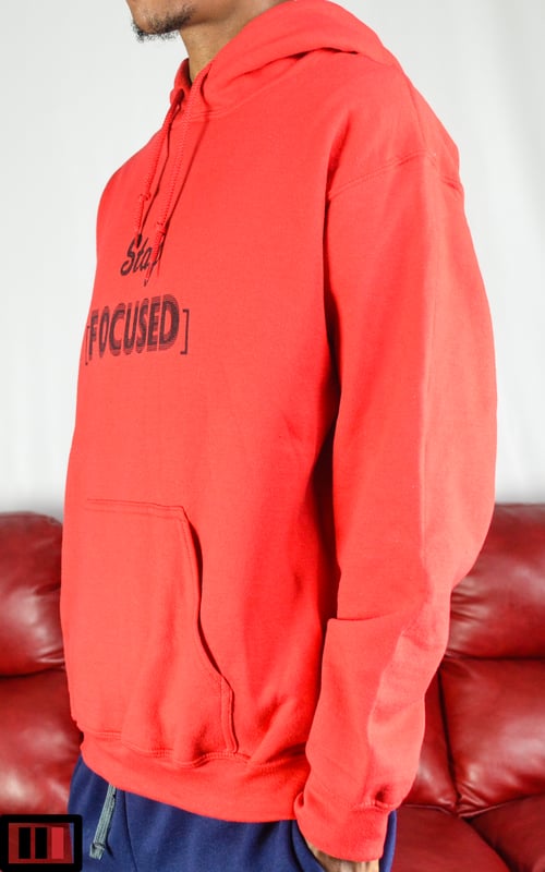 Image of Stay [Focused] Red Hoodie ( black, white )