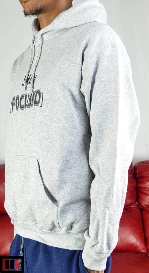 Image of Stay [Focused] Sports grey Hoodie ( black, white )