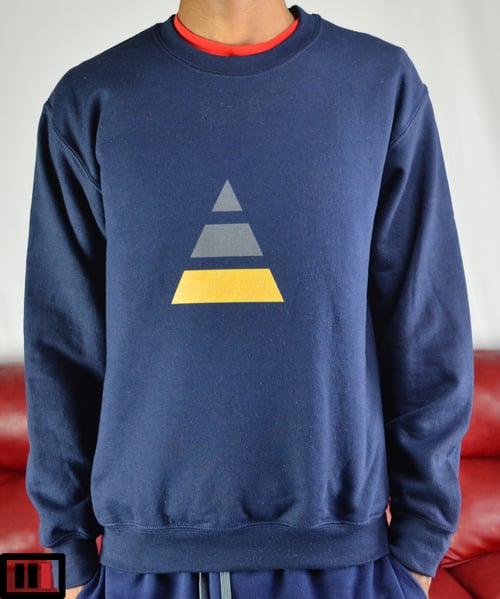 Image of Follow the Leader Navy Blue Sweatshirt (grey, gold)