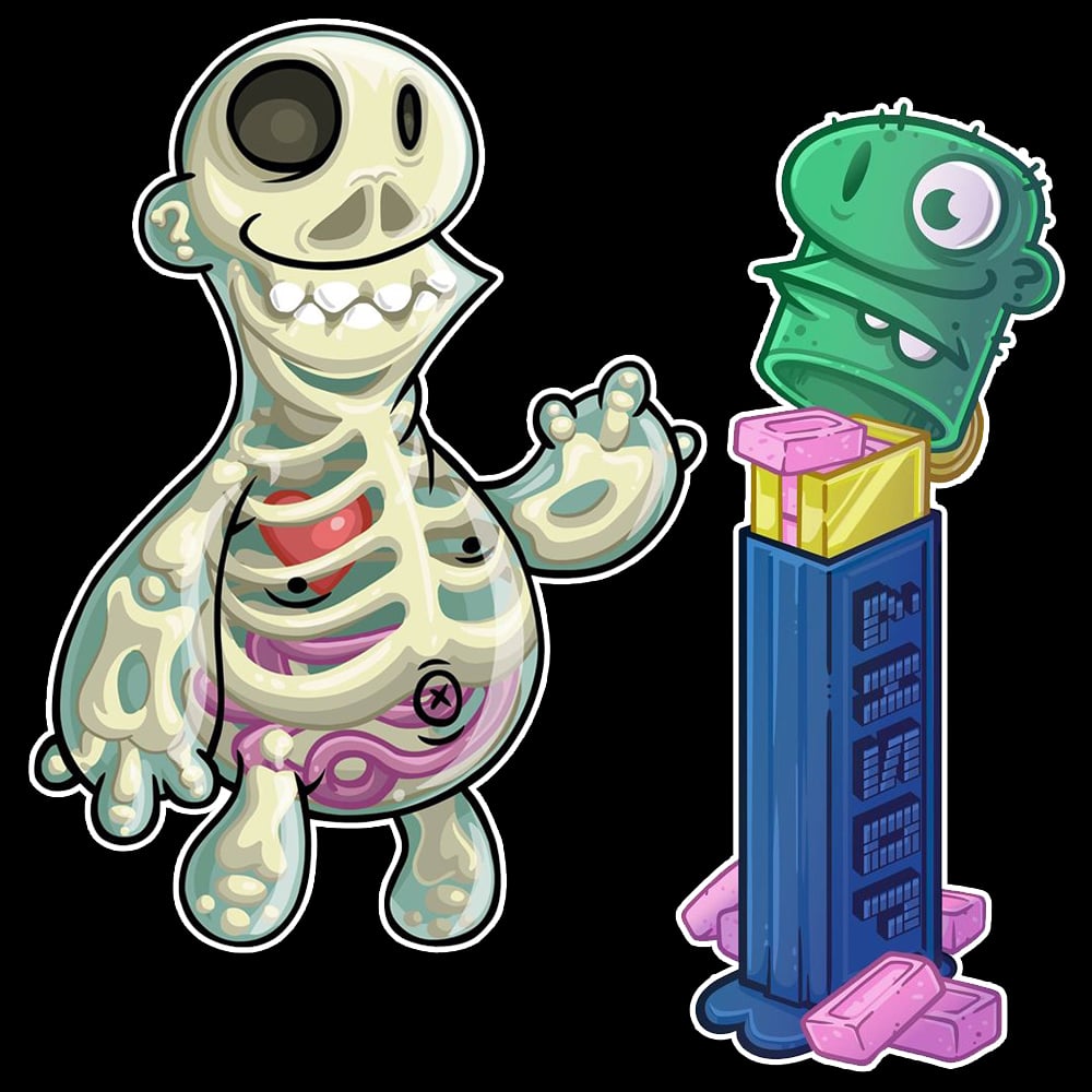 Image of "X-Ray and Pez" Sticker Set
