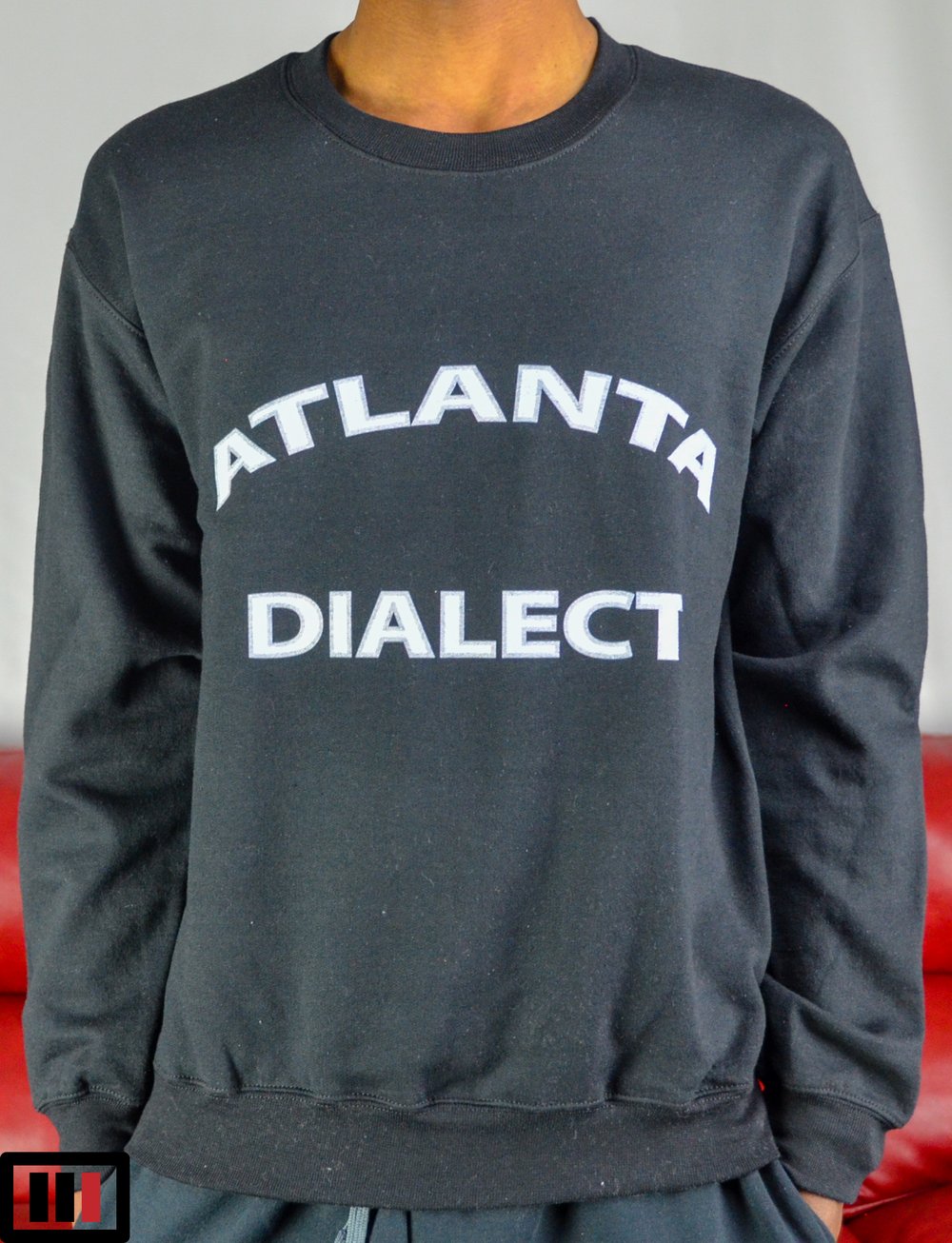 Image of "Atlanta Dialect" Black Sweatshirt ( white , grey )