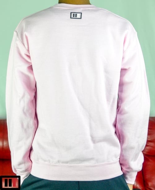 Image of "Harlem Dialect" Pink sweatshirt (black, grey )