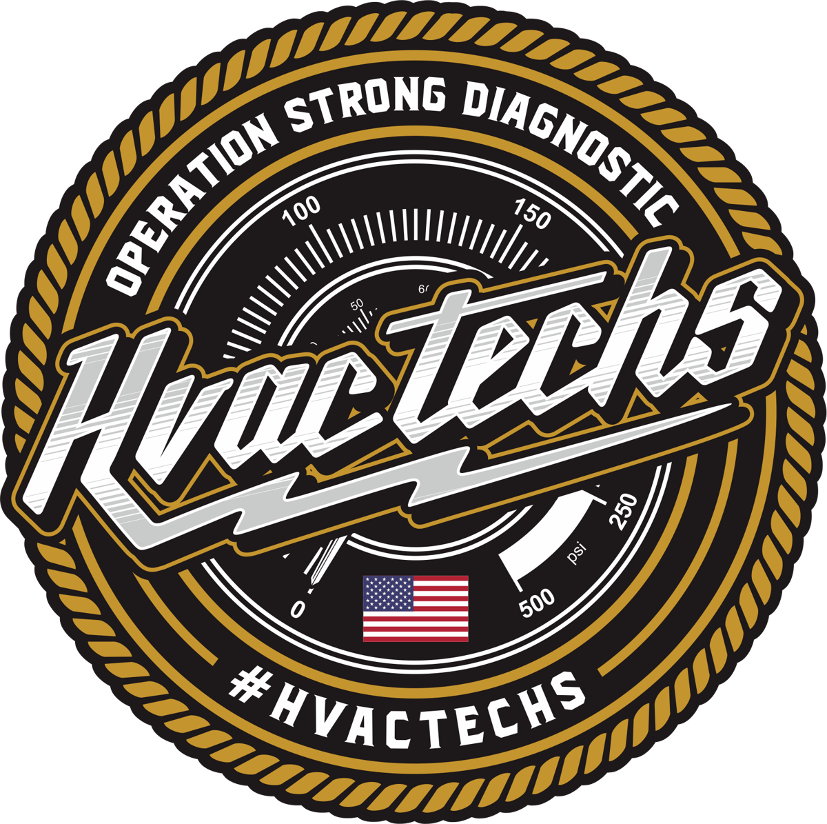HVAC TECHS LOGO STICKERS HVACTECHS