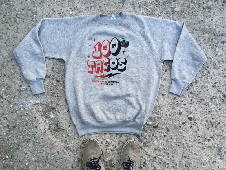 Image of ♻ A 100 Tacos Vintage Raglan Sweatshirt ♻