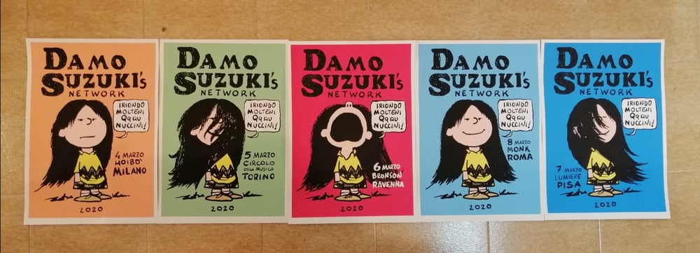 Cartella 5 serigrafie Damo Suzuki's Network firmate Davide Toffolo