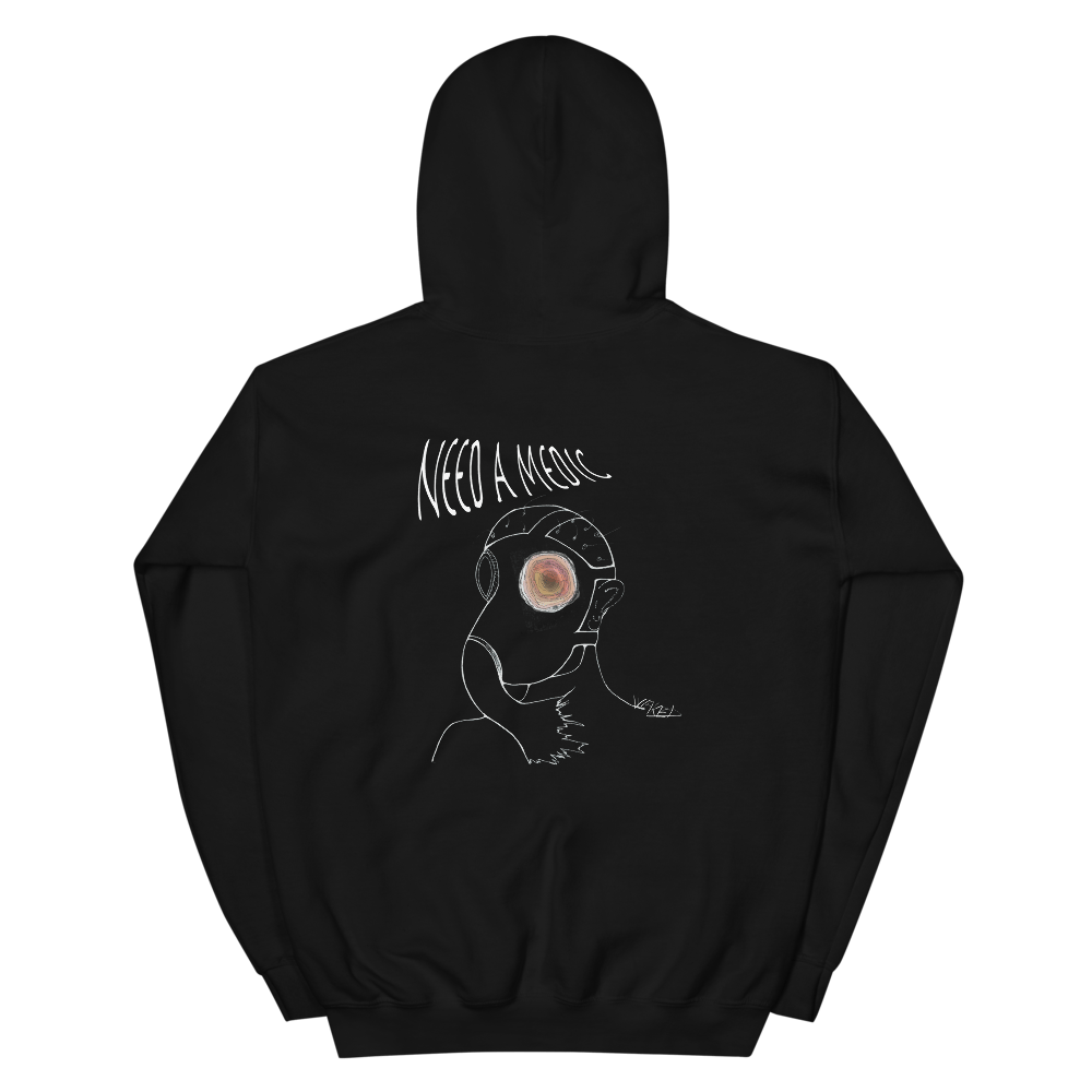 Image of LOU - BLACK NEEDAMEDIC HOODIE