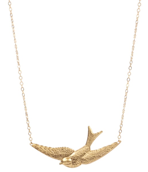 Image of gold swallow necklace