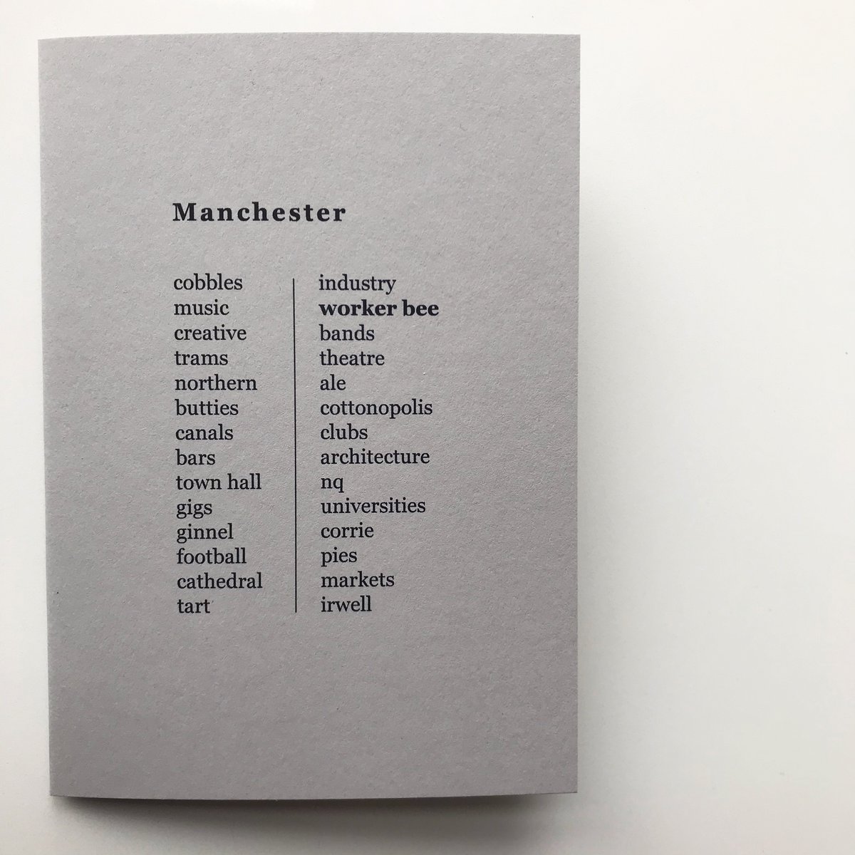 Image of Manchester List Greetings Card