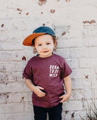 Image 1 of BORN TO BE WILD TEE (MAROON)