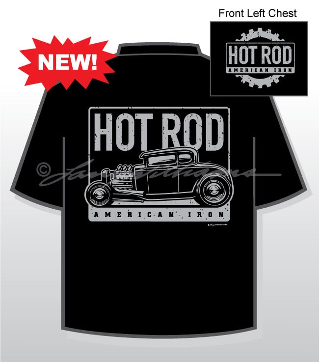 Image of "Hot Rod-American Iron" T-shirt: L-XXXL 