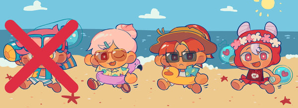 Image of Cookie Run Beach Acrylic Pins LEFTOVER SALE