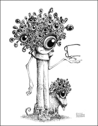 "Young Eyenar Orbison and His Faithful Sidekick, Iris" Signed Original