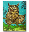 Owls print on wood