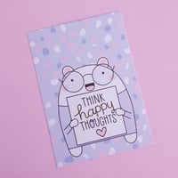 Image 1 of Think Happy Thoughts : Illustrated Postcard