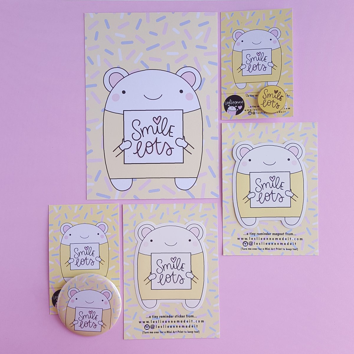 Smile Lots : Illustrated Postcard