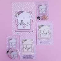 Image 2 of Be Kind : Pink Button Badge