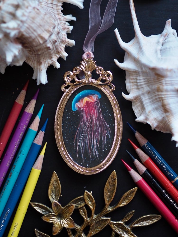 Image of Original Framed Artwork Miniature Lion’s Mane Jellyfish 