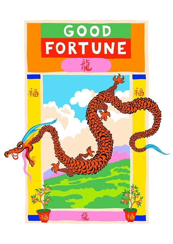 Image of GOOD FORTUNE DRAGON - A3 print