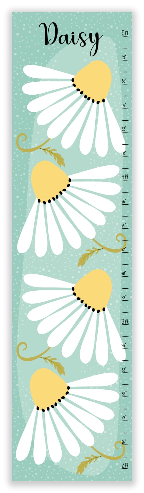 Image of Spring Daisy Personalized Canvas Growth Chart
