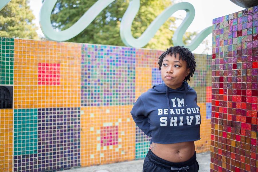 Image of I'm Beaucoup Shive Cropped Hoodie