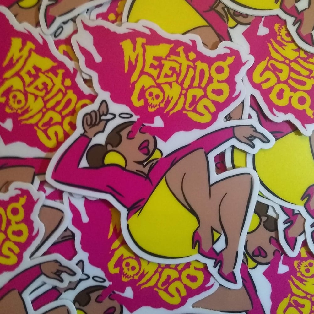 Image of Meeting Comics Val Flames Sticker