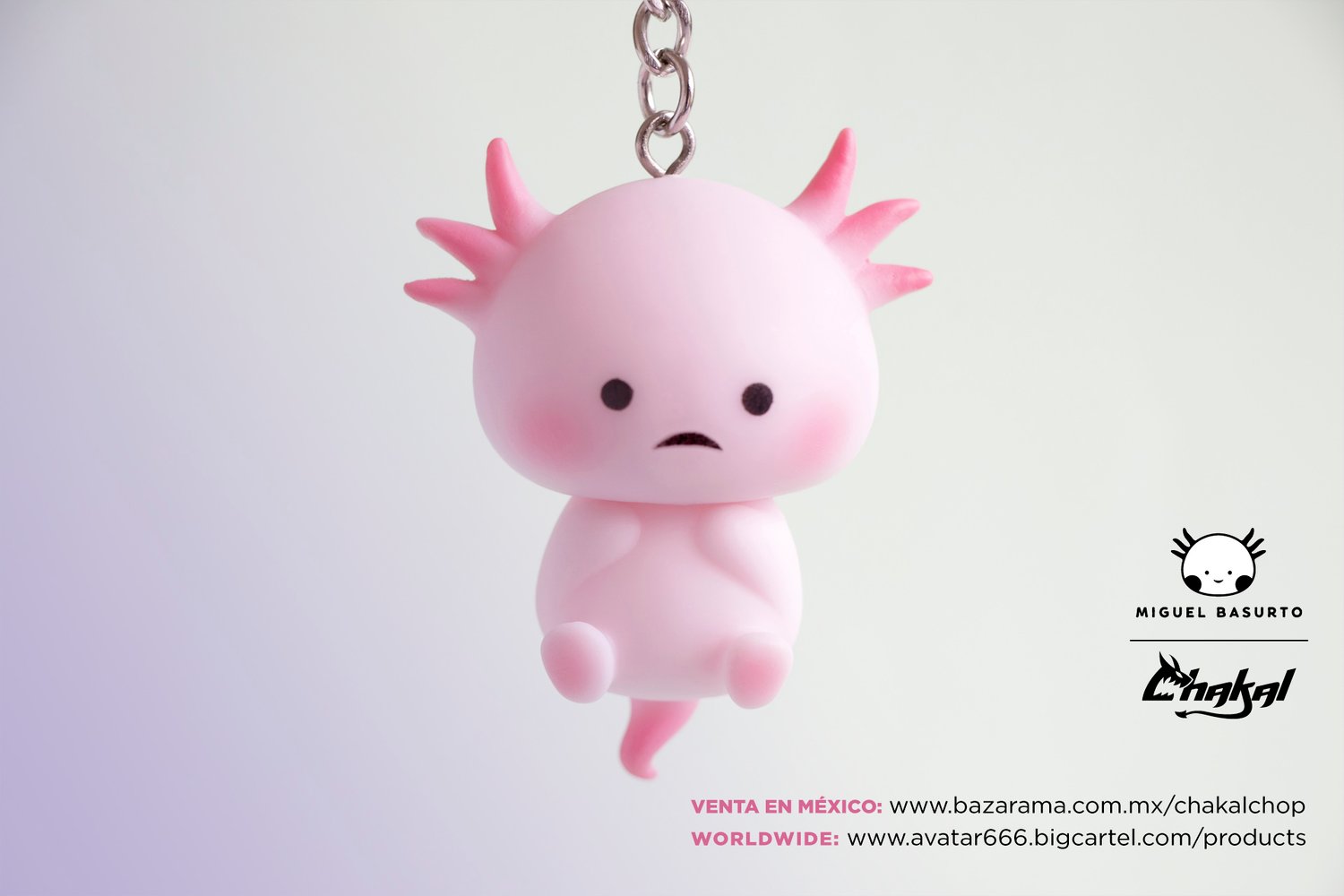 Image of Axolotl keychain individual