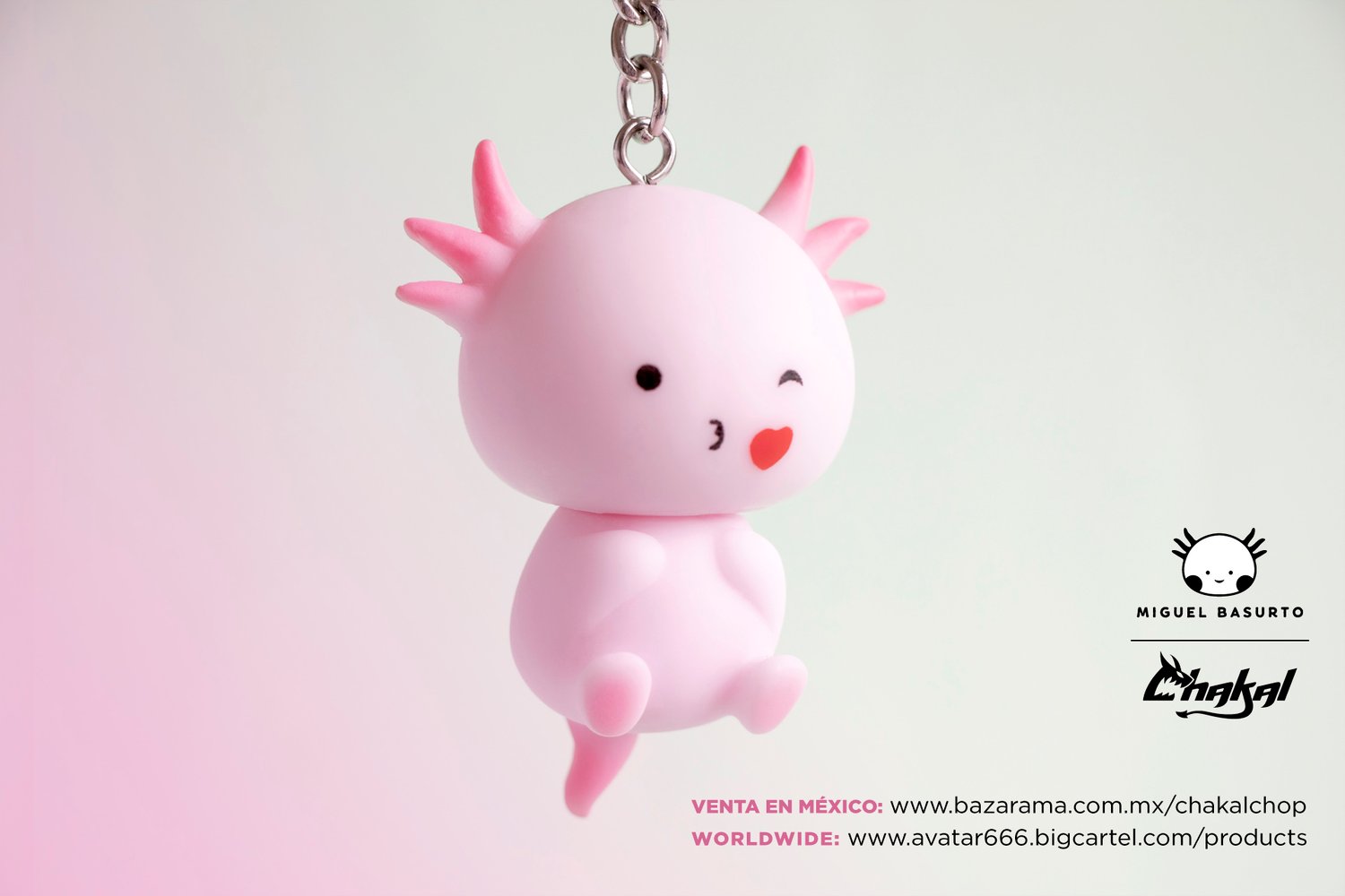 Image of Axolotl keychain individual