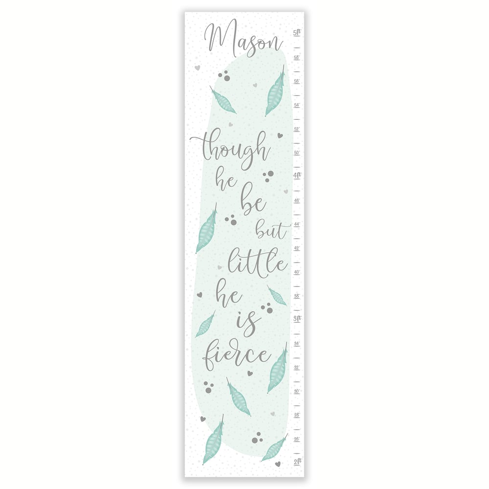 Image of Though He Be But Little He is Fierce Canvas Personalized Growth Chart