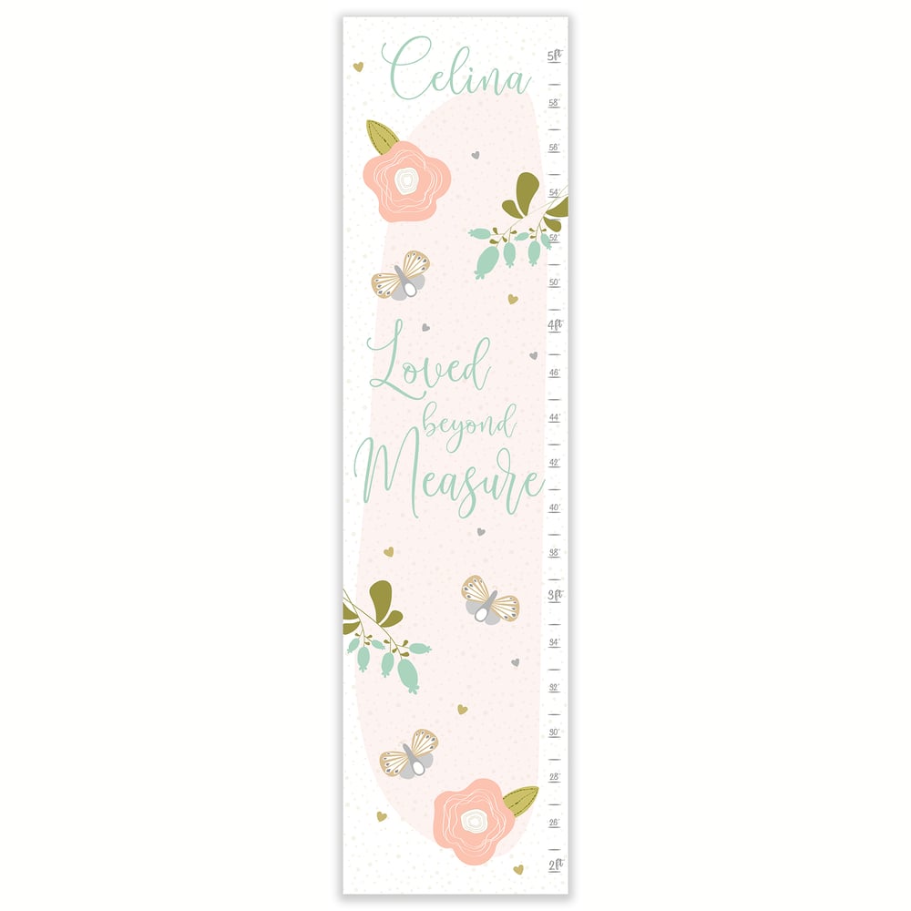 Image of Loved Beyond Measure Personalized Canvas Growth Chart