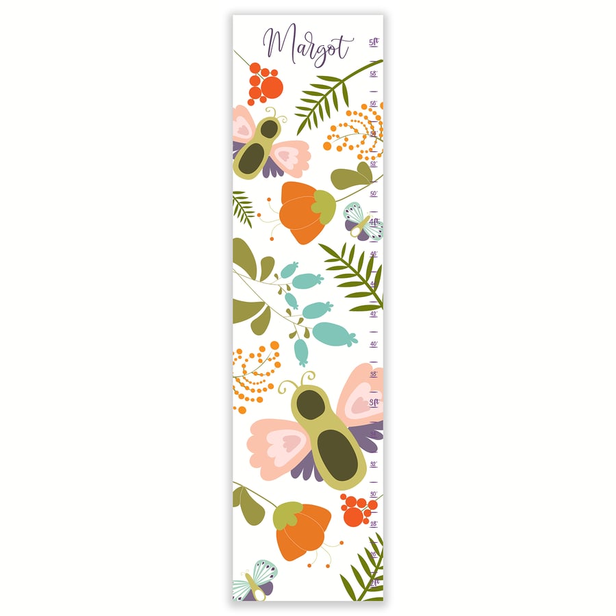 Image of Garden Bugs Personalized Canvas Growth Chart