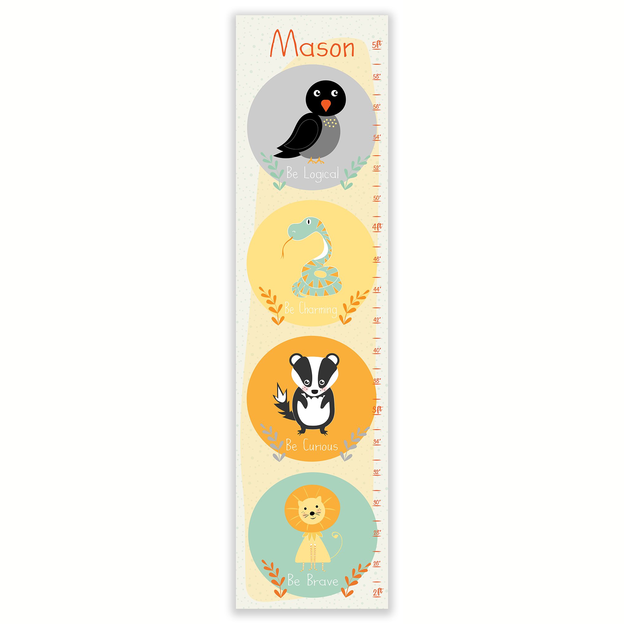 Harry Potter Inspired Animals Personalized Canvas Growth Chart | Finny and Zook Harry Potter Inspired Animals Personalized Canvas Growth Chart | Finny and Zook
