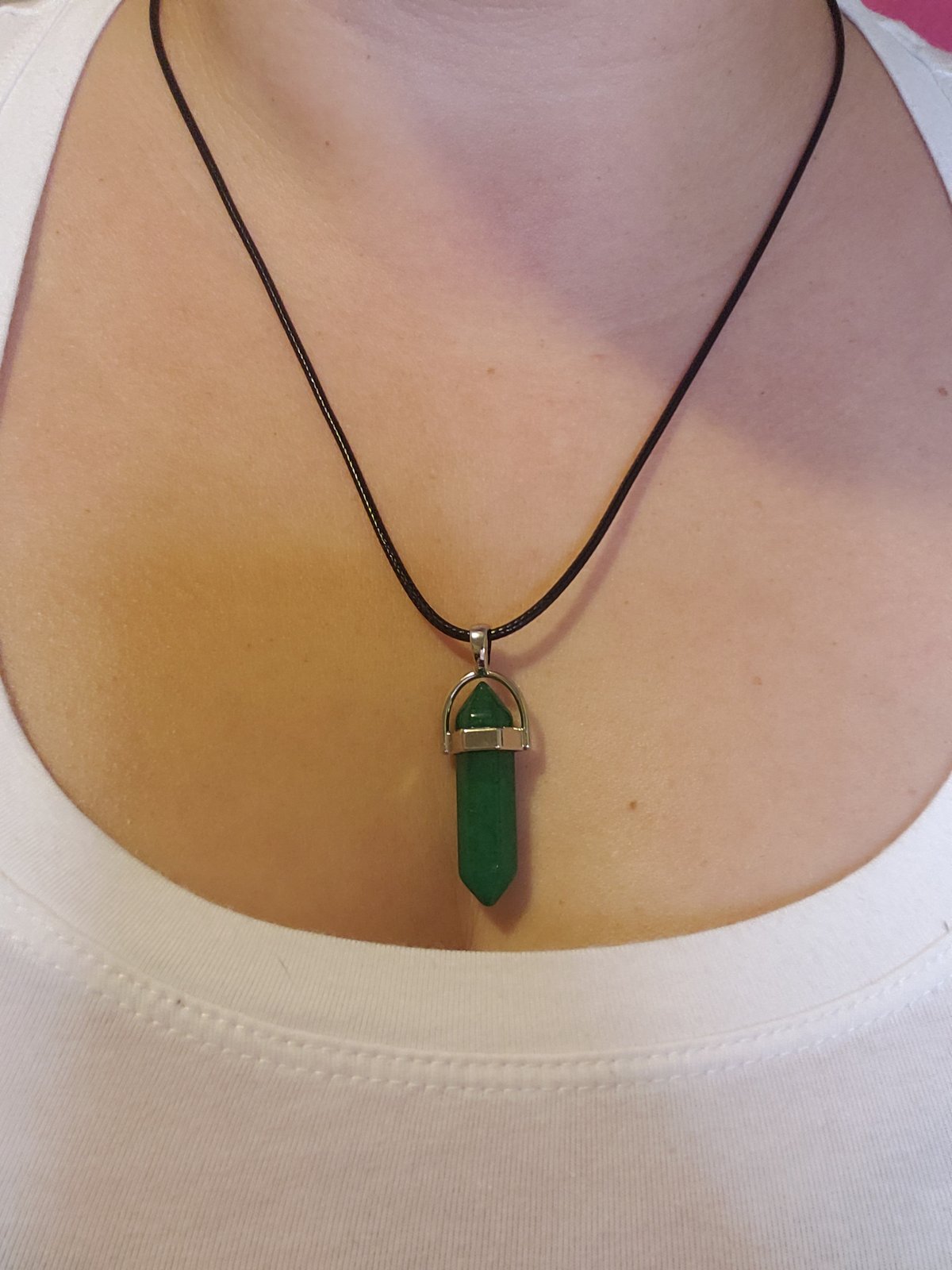 Sea Glass Necklace - Olive Green and Jade Cryst... - Folksy