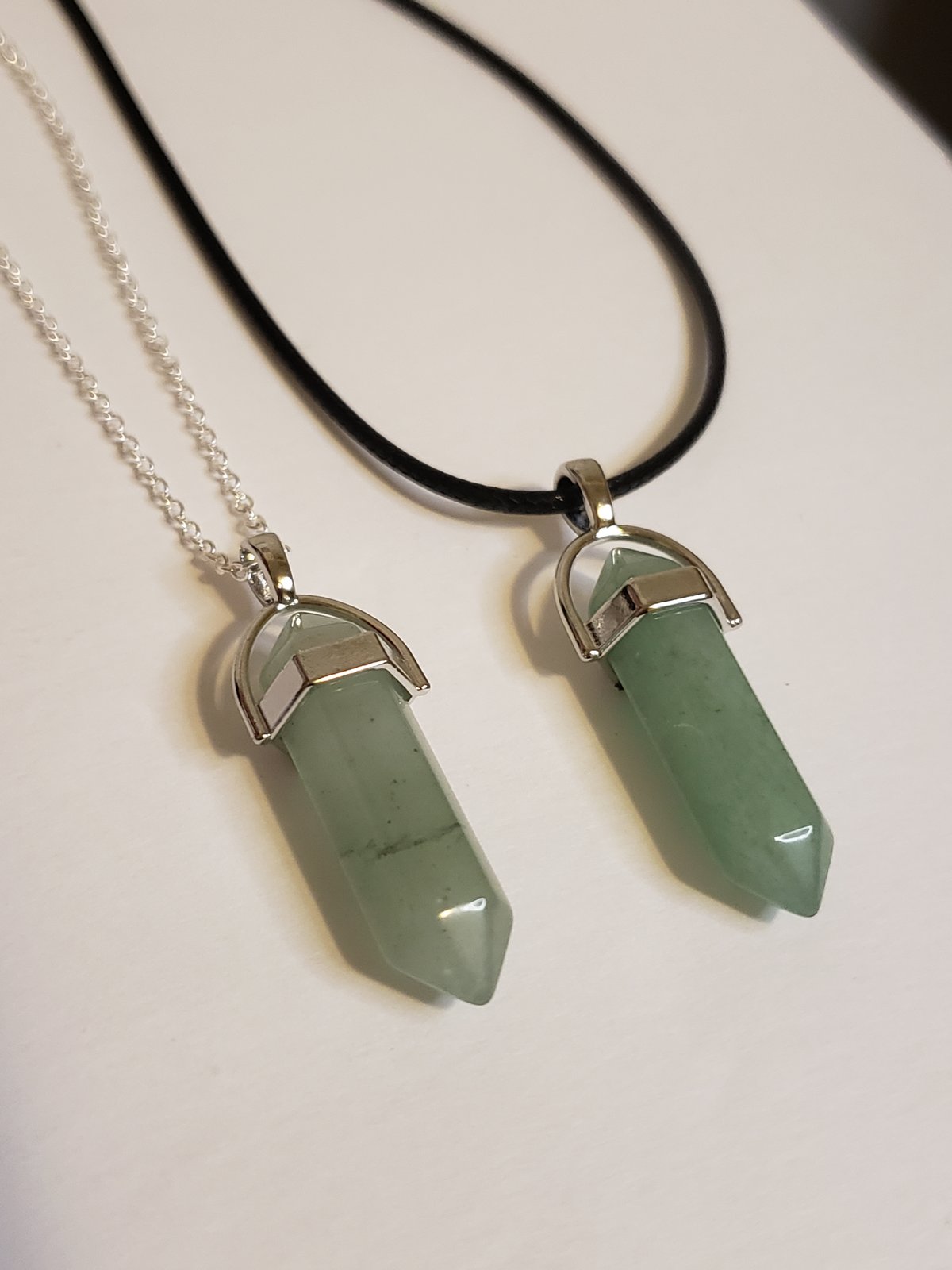 Jade Crystal Pendant Charm Necklace With 18K Gold Plated Chain Green  Gemstone | eBay