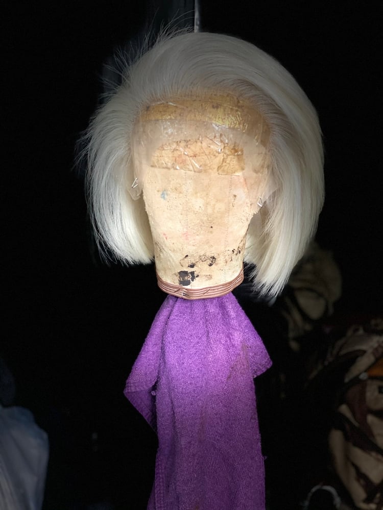 Image of Ice blonde  bob  pre made unit 