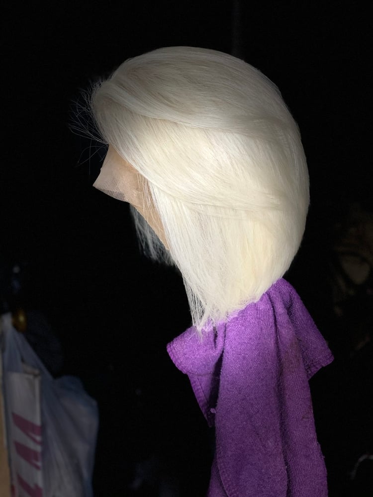 Image of Ice blonde  bob  pre made unit 