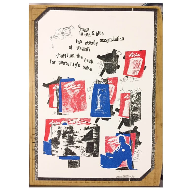 Image of A Mess in Red & Blue - Riso Print 