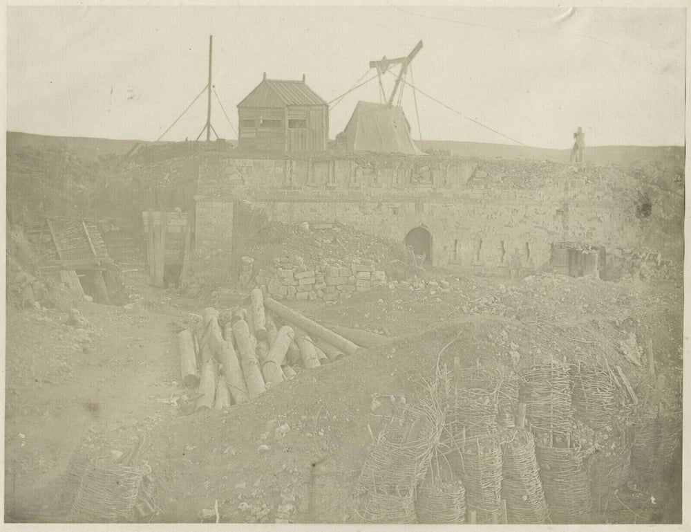Image of Robertson & Beato: 'Base of the Malakoff Tower', Crimea ca. 1855