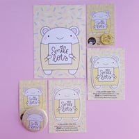 Image 2 of Smile Lots : Illustrated Die Cut Vinyl Sticker (& FREE Mini Art Print!)