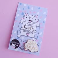 Image 1 of Happy Thoughts : Matte Gold Hard Enamel Pin